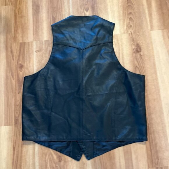 Scully Men's Black Leather Whip-Stitch Western Farm-House Country Vest Sz Lr - Picture 8 of 10